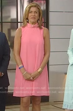 Hoda’s pink mock neck dress on Today