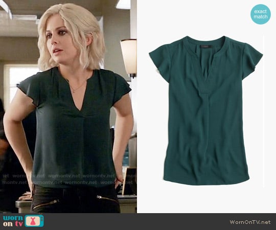 J. Crew Flutter Sleeve Top worn by Liv Moore (Rose McIver) on iZombie