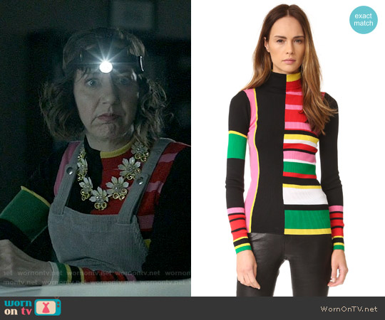 WornOnTV: Carol’s multi-colored turtleneck and pinafore dress on Last ...