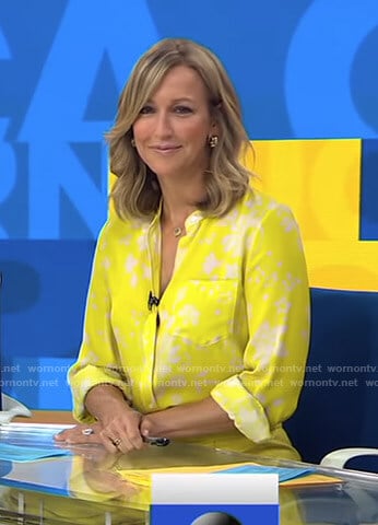 Lara’s yellow floral blouse on Good Morning America