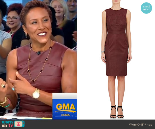 Leather Sleeveless Sheath Dress by Narciso Rodriguez worn by Robin Roberts on Good Morning America