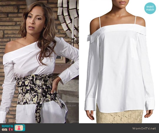 Robert Rodriguez Off-the-Shoulder Poplin Top worn by Lily Winters (Christel Khalil) on The Young and the Restless