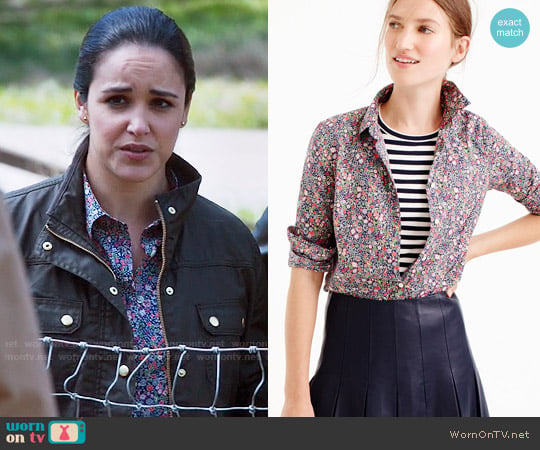 J. Crew Perfect shirt in Liberty® Kayoko floral worn by Amy Santiago (Melissa Fumero) on Brooklyn Nine-Nine