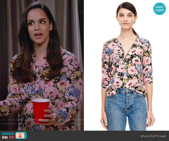 Rebecca Taylor Lavinia Rose Top worn by Amy Santiago (Melissa Fumero) on Brooklyn Nine-Nine