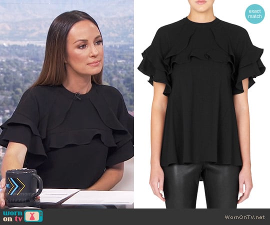 Rebecca Vallance El Chino Flare Sleeve Raglan Top worn by Catt Sadler on E! News