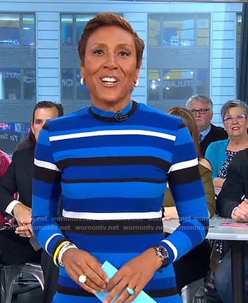 Robin’s blue striped dress on Good Morning America