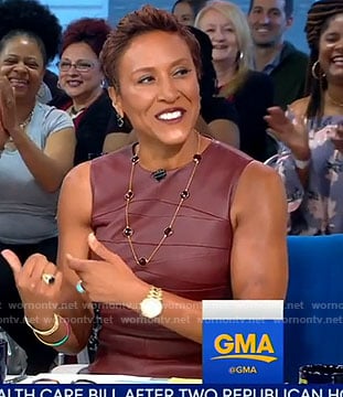 Robin’s leather sheath dress on Good Morning America