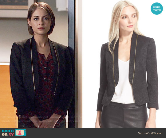 WornOnTV: Thea’s red dotted print top and black zip detail jacket on ...