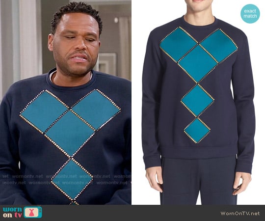 Versace Geometric Studded Sweatshirt worn by Andre Johnson (Anthony Anderson) on Black-ish