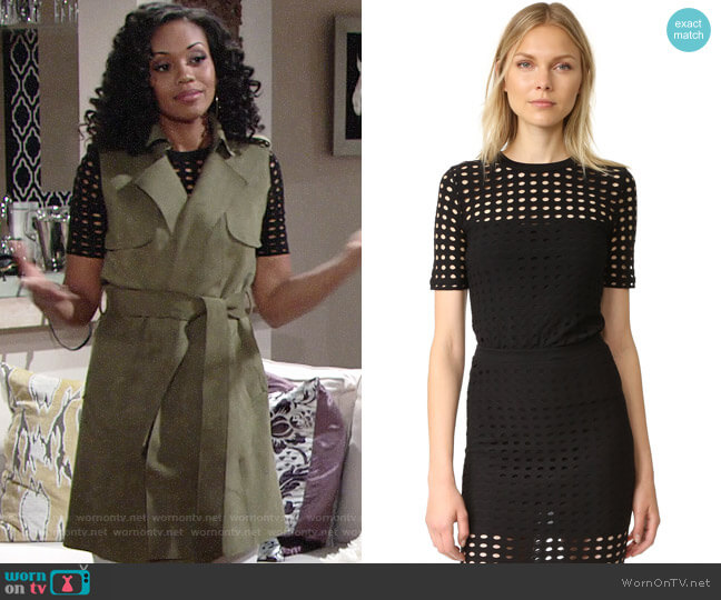 T by Alexander Wang Jersey Jacquard Top worn by Hilary Curtis (Mishael Morgan) on The Young and the Restless