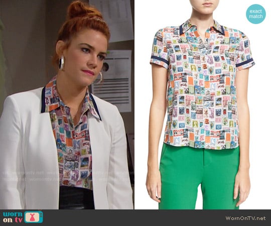 Alice + Olivia Osawald Top worn by Sally Spectra (Courtney Hope) on The Bold and the Beautiful