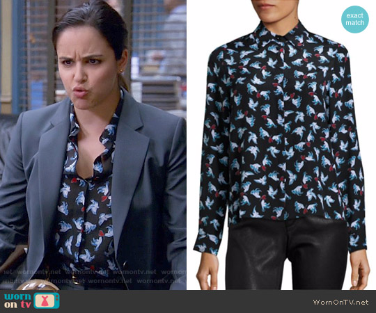 Alice + Olivia Willa Dove Shirt worn by Amy Santiago (Melissa Fumero) on Brooklyn Nine-Nine