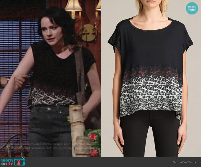 All Saints Juba Pina Tee worn by Tessa Porter (Cait Fairbanks) on The Young and the Restless