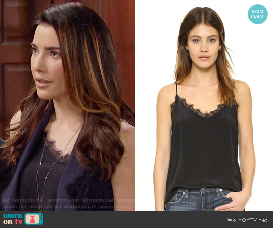 Anine Bing Silk Camisole worn by Steffy Forrester (Jacqueline MacInnes Wood) on The Bold and the Beautiful