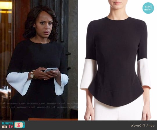 WornOnTV: Olivia’s black and white bell-sleeve top on Scandal | Kerry ...