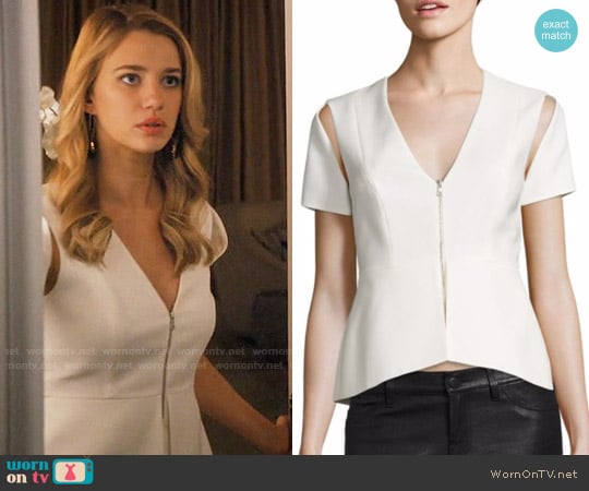 Bcbgmaxazria Cutout Peplum Top worn by Petra Solano (Yael Grobglas) on Jane the Virgin