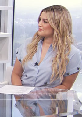 Carissa’s embellished button down shirt on E! News Daily Pop