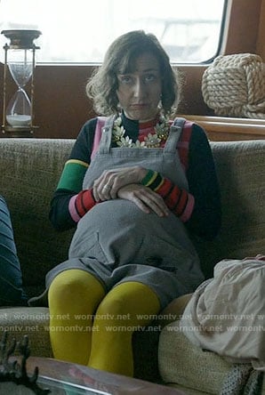 Carol’s multi-colored turtleneck and pinafore dress on Last Man on Earth