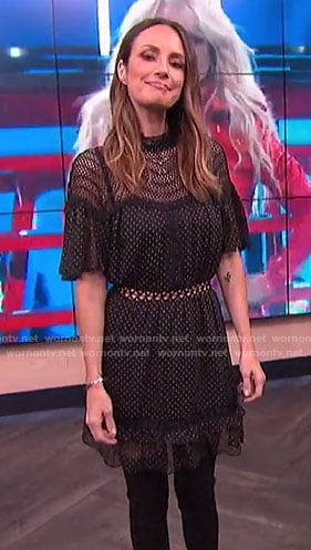 Catt's black dotted dress on E! News