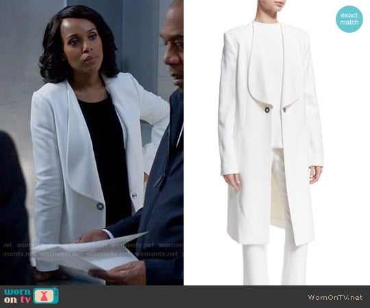 Cushnie et Ochs Shawl-Collar Long Coat worn by Olivia Pope (Kerry Washington) on Scandal