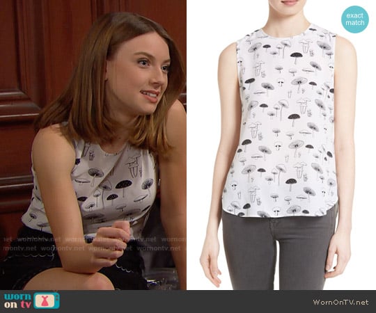 Equipment Lyle Mushroom Print Silk Top worn by Coco Spectra (Courtney Grosbeck) on The Bold and the Beautiful