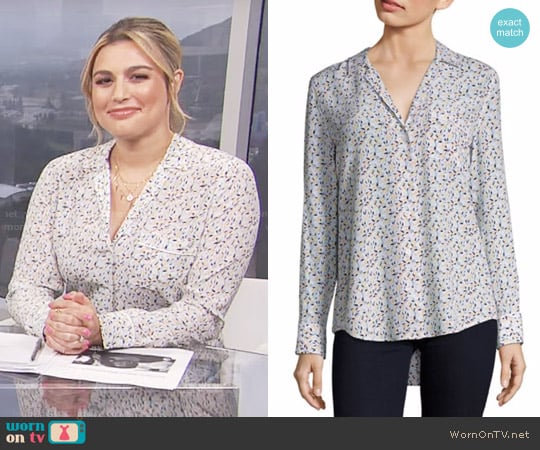 Equipment Kiera Floral-Print Silk Shirt worn by Carissa Loethen Culiner on E! News