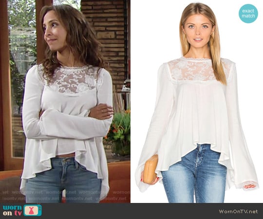 For Love and Lemons Ellery Blouse worn by Lily Winters (Christel Khalil) on The Young and the Restless