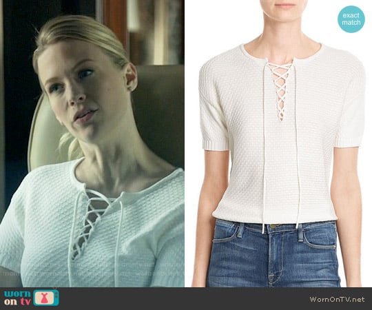 Frame Lace Up Cotton-Blend Top worn by Melissa Shart (January Jones) on Last Man On Earth