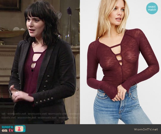 Free People Bae Bae Layering Top worn by Tessa Porter (Cait Fairbanks) on The Young and the Restless