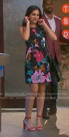 Gabi’s black floral dress on Days of our Lives