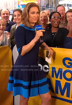 Ginger's blue flare dress on Good Morning America