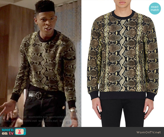 Givenchy Python-Print French Terry Sweatshirt worn by Hakeem Lyon (Bryshere Y. Gray) on Empire