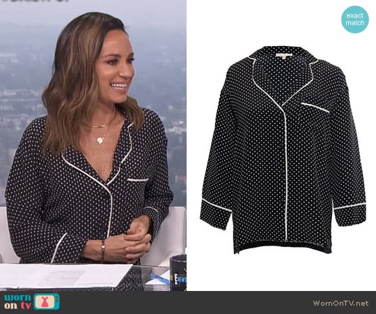 Gold Hawk Polka Dot Pajama Shirt worn by Catt Sadler on E! News