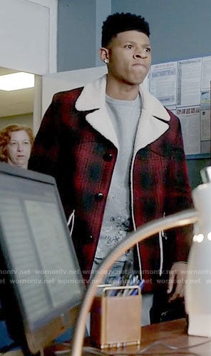 Hakeem’s red plaid jacket on Empire