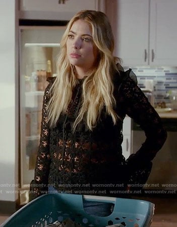 Hanna's black lace top on Pretty Little Liars