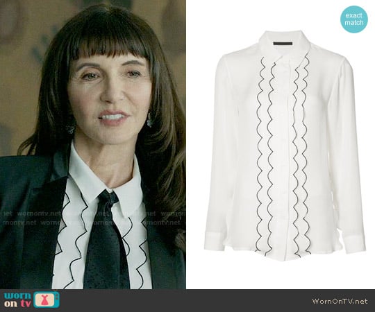 Jenni Kayne Piped Frill Shirt worn by Gail Klostermann (Mary Steenburgen) on Last Man On Earth