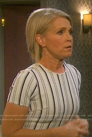 Jennifer’s white striped dress on Days of our Lives