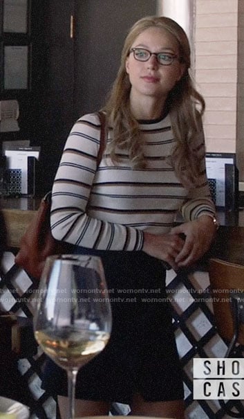 Kara’s white striped sweater on Supergirl