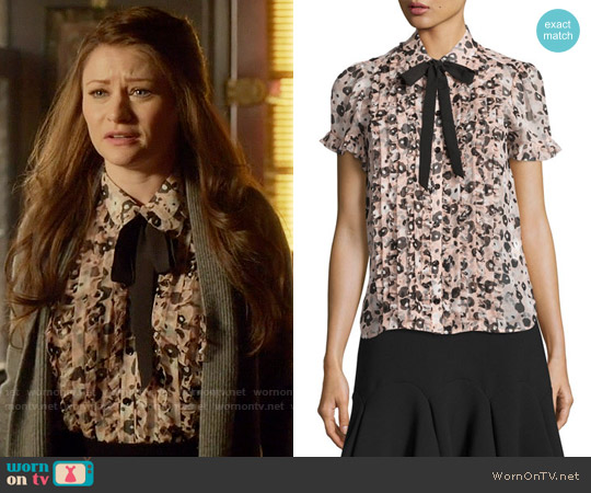 WornOnTV: Belle’s floral top with black neck tie on Once Upon a Time ...