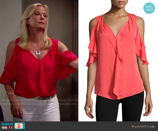 Kobi Halperin Rochelle Top worn by Brooke Logan (Katherine Kelly Lang) on The Bold and the Beautiful