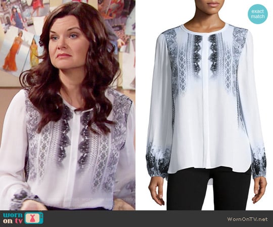 Kobi Halperin Sheri Blouse worn by Katie Logan (Heather Tom) on The Bold and the Beautiful