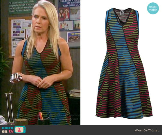 M Missoni Paneled crocheted wool-blend mini dress worn by Jennifer Horton (Melissa Reeves) on Days of our Lives