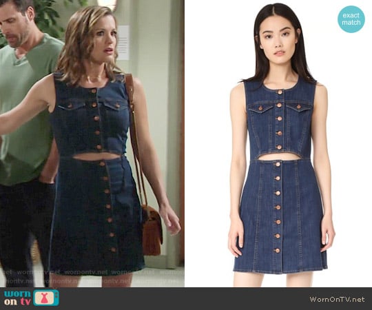 Madewell Denim Button Front Cutout Dress worn by Chelsea Lawson (Melissa Claire Egan) on The Young and the Restless