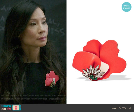 Marni Leather and crystal brooch worn by Joan Watson (Lucy Liu) on Elementary