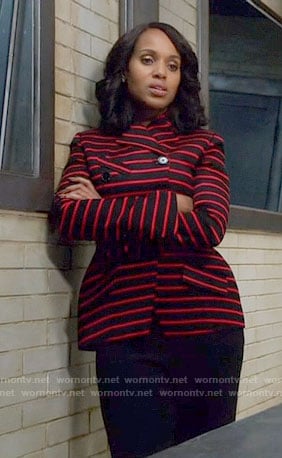 WornOnTV Olivia s red and black striped jacket on Scandal Kerry