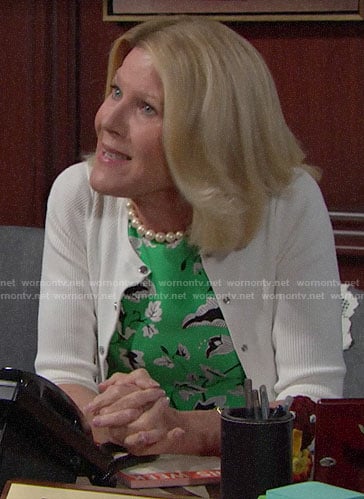 Pam's green floral dress on The Bold and the Beautiful