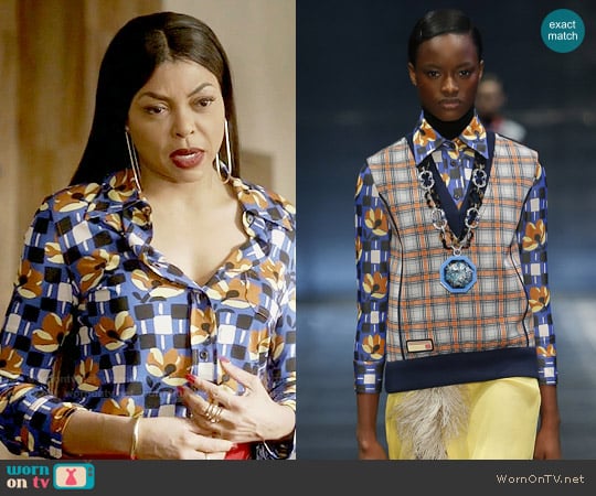 Prada  SS17 Collection Printed Shirt worn by Cookie Lyon (Taraji P. Henson) on Empire