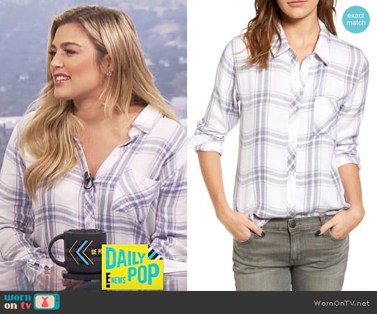 Rails Hunter Shirt in White Blush Patriot worn by Carissa Loethen Culiner on E! News