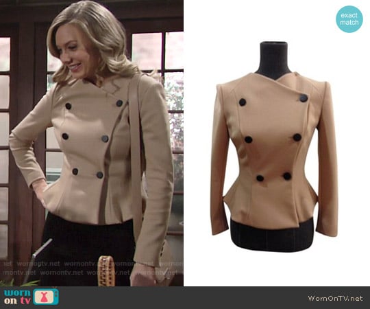 Robert Rodriguez Double Breasted Peplum Blazer worn by Abby Newman (Melissa Ordway) on The Young and the Restless