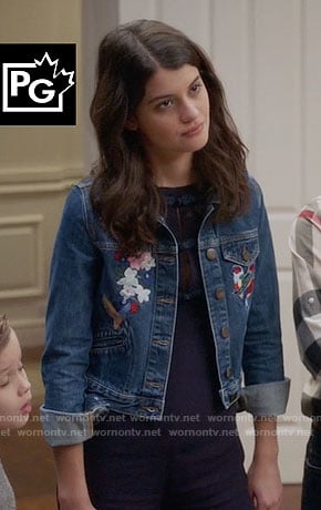 Sabrina's embroidered denim jacket on The Mick